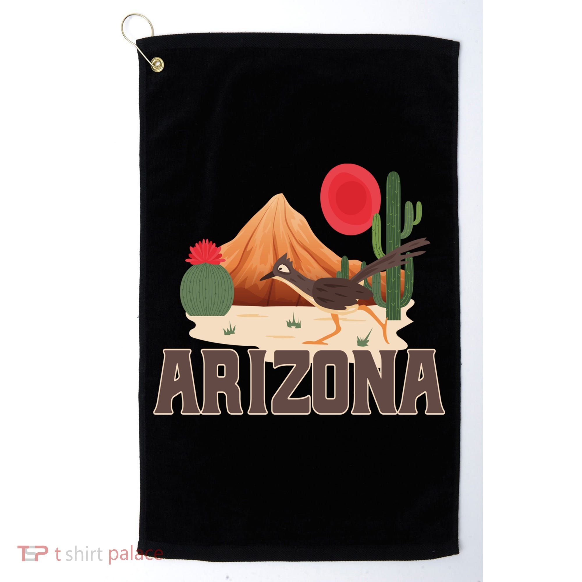 Arizona Roadrunner Retro Boho Desert Cactus Cute Gift Golf Towel