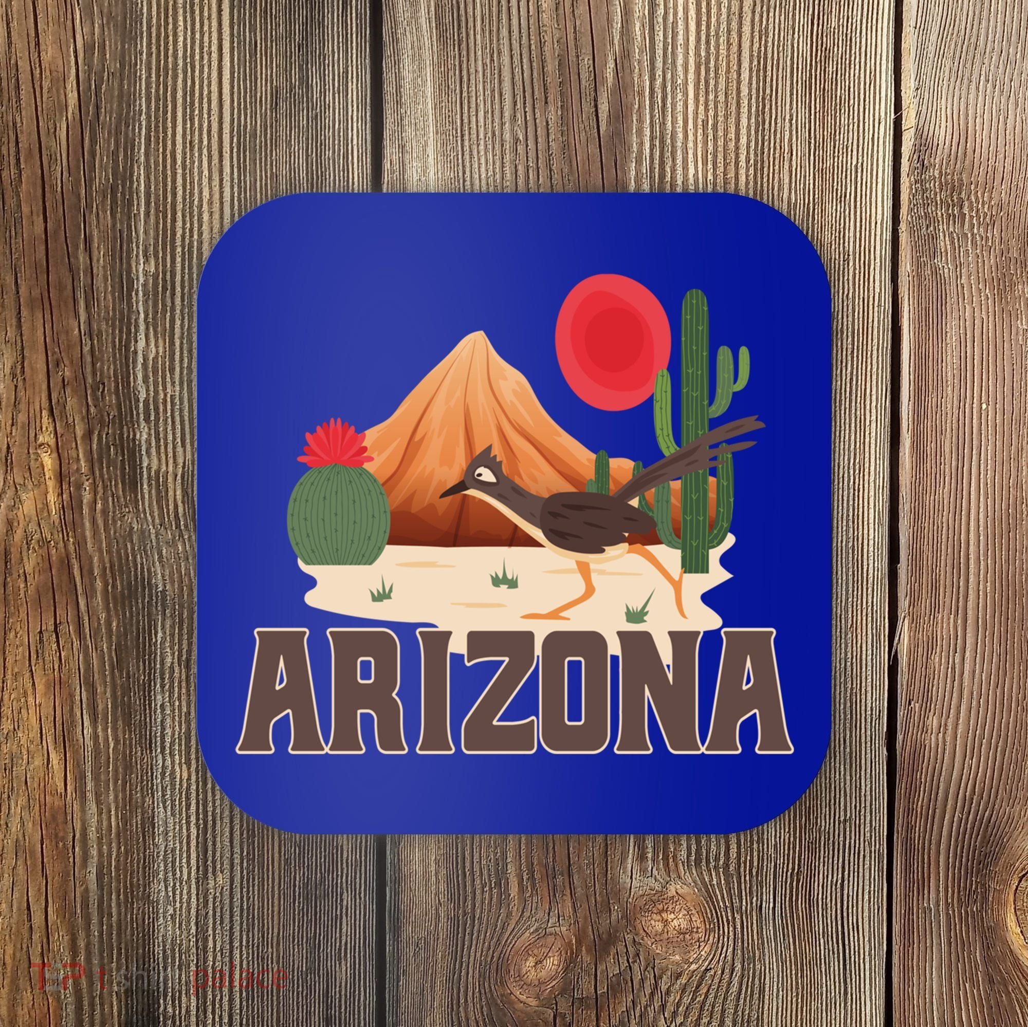 Arizona Roadrunner Retro Boho Desert Cactus Cute Gift Coaster