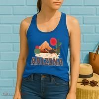 Arizona Roadrunner Retro Boho Desert Cactus Cute Gift Women's Tank Top thumb 2