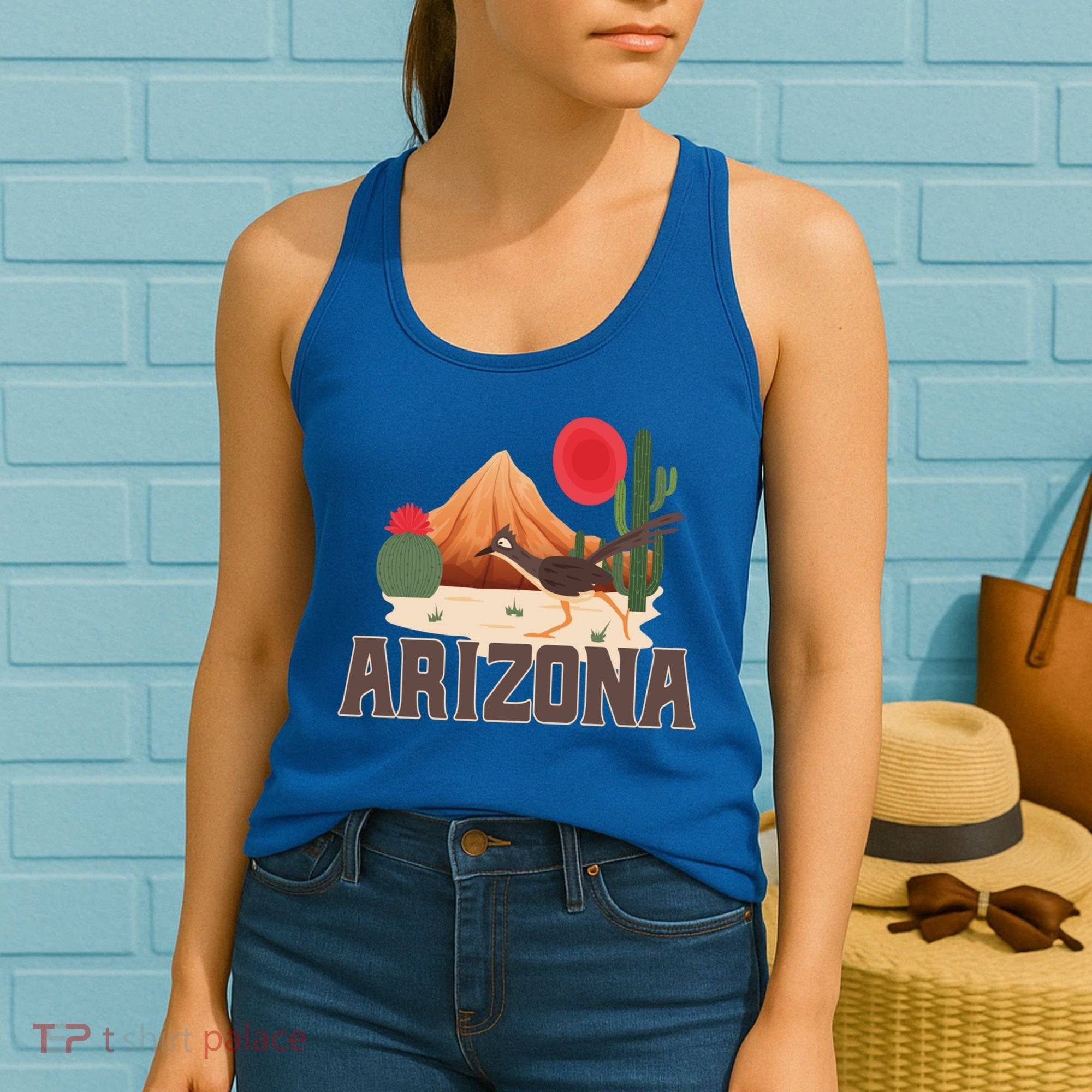 Arizona Roadrunner Retro Boho Desert Cactus Cute Gift Women's Tank Top