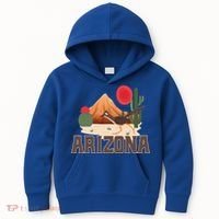 Arizona Roadrunner Retro Boho Desert Cactus Cute Gift Kids Hoodie thumb 0