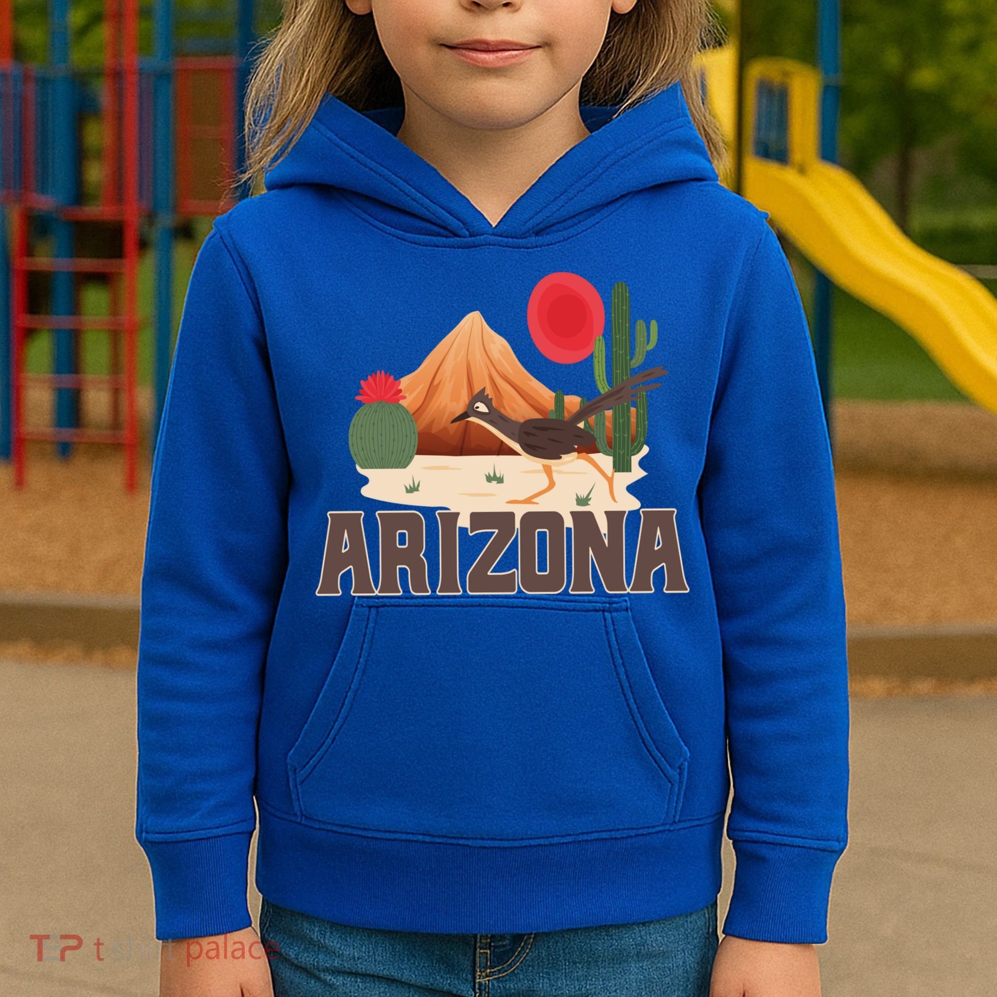 Arizona Roadrunner Retro Boho Desert Cactus Cute Gift Kids Hoodie