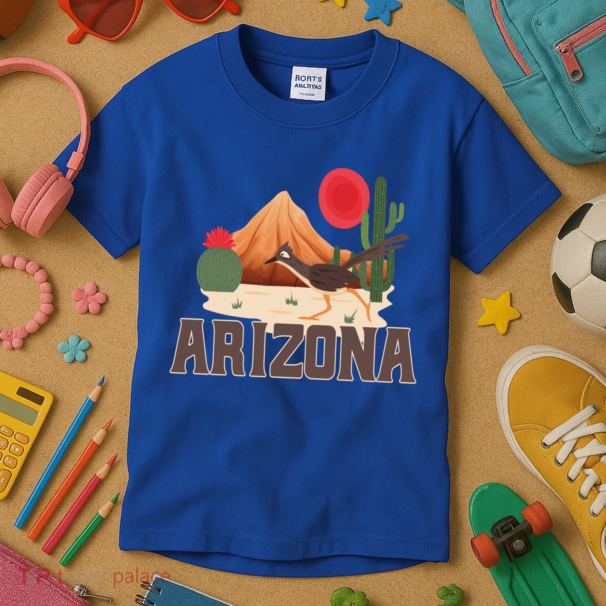 Arizona Roadrunner Retro Boho Desert Cactus Cute Gift Kids T-Shirt