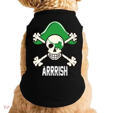 Arrrish Irish Clover skull St Patricks Day Doggie Tank