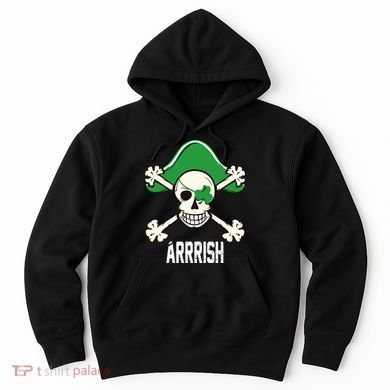 Arrrish Irish Clover skull St Patricks Day Hoodie