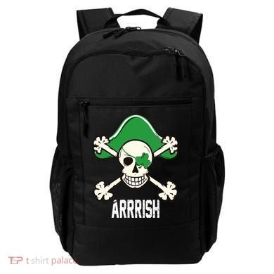 Arrrish Irish Clover skull St Patricks Day Backpack