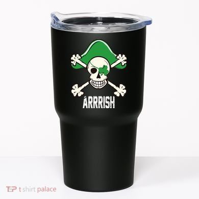 Arrrish Irish Clover skull St Patricks Day Tumbler