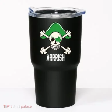Arrrish Irish Clover skull St Patricks Day Tumbler