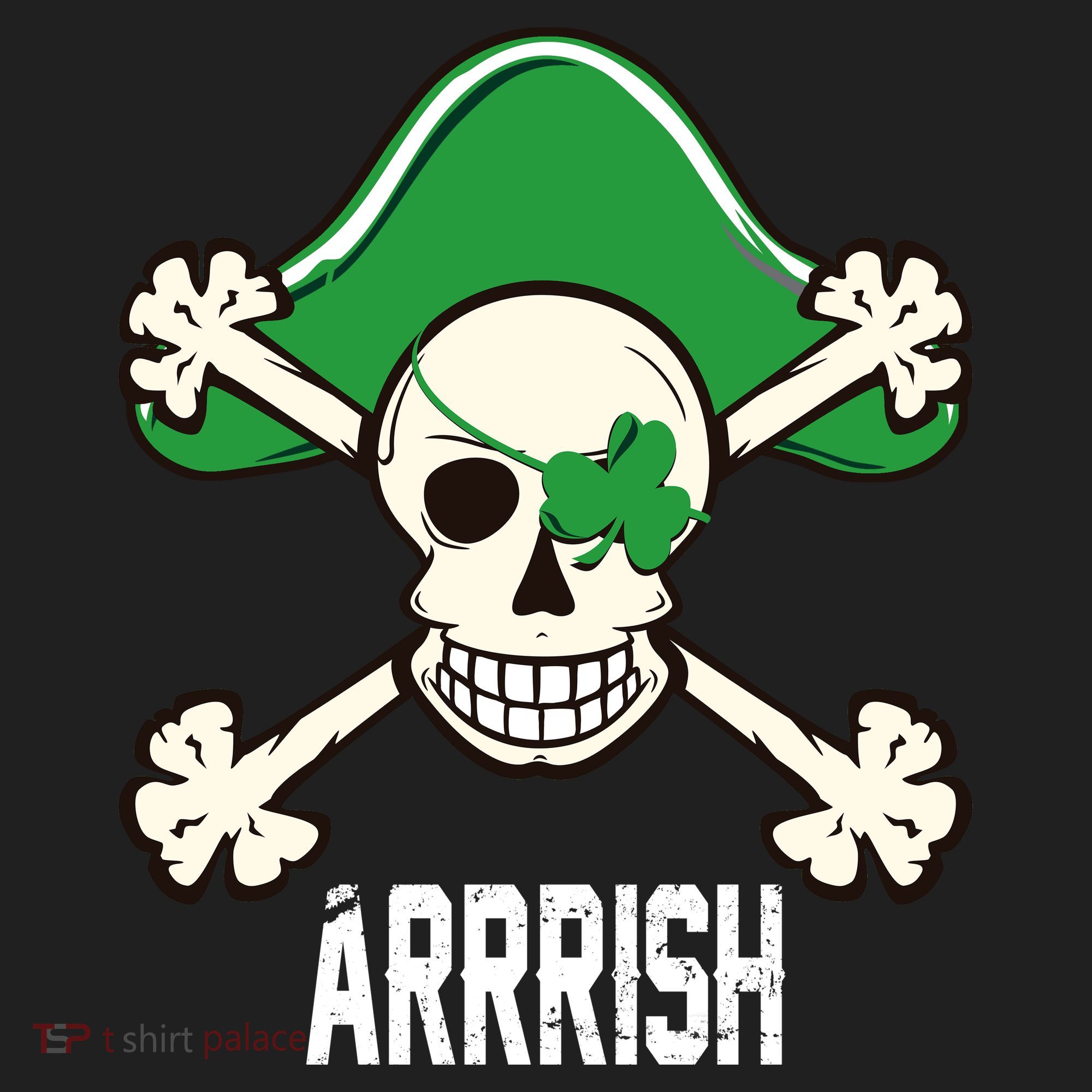 Arrrish Irish Clover skull St Patricks Day Hat