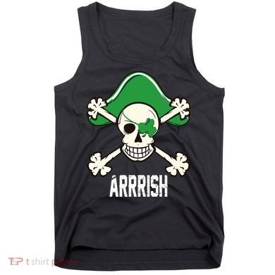 Arrrish Irish Clover skull St Patricks Day Tank Top