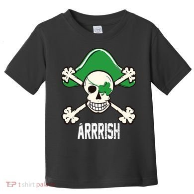 Arrrish Irish Clover skull St Patricks Day Toddler T-Shirt