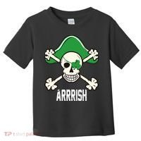 Arrrish Irish Clover skull St Patricks Day Toddler T-Shirt thumb 0