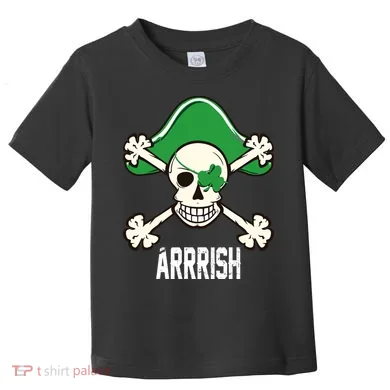 Arrrish Irish Clover skull St Patricks Day Toddler T-Shirt