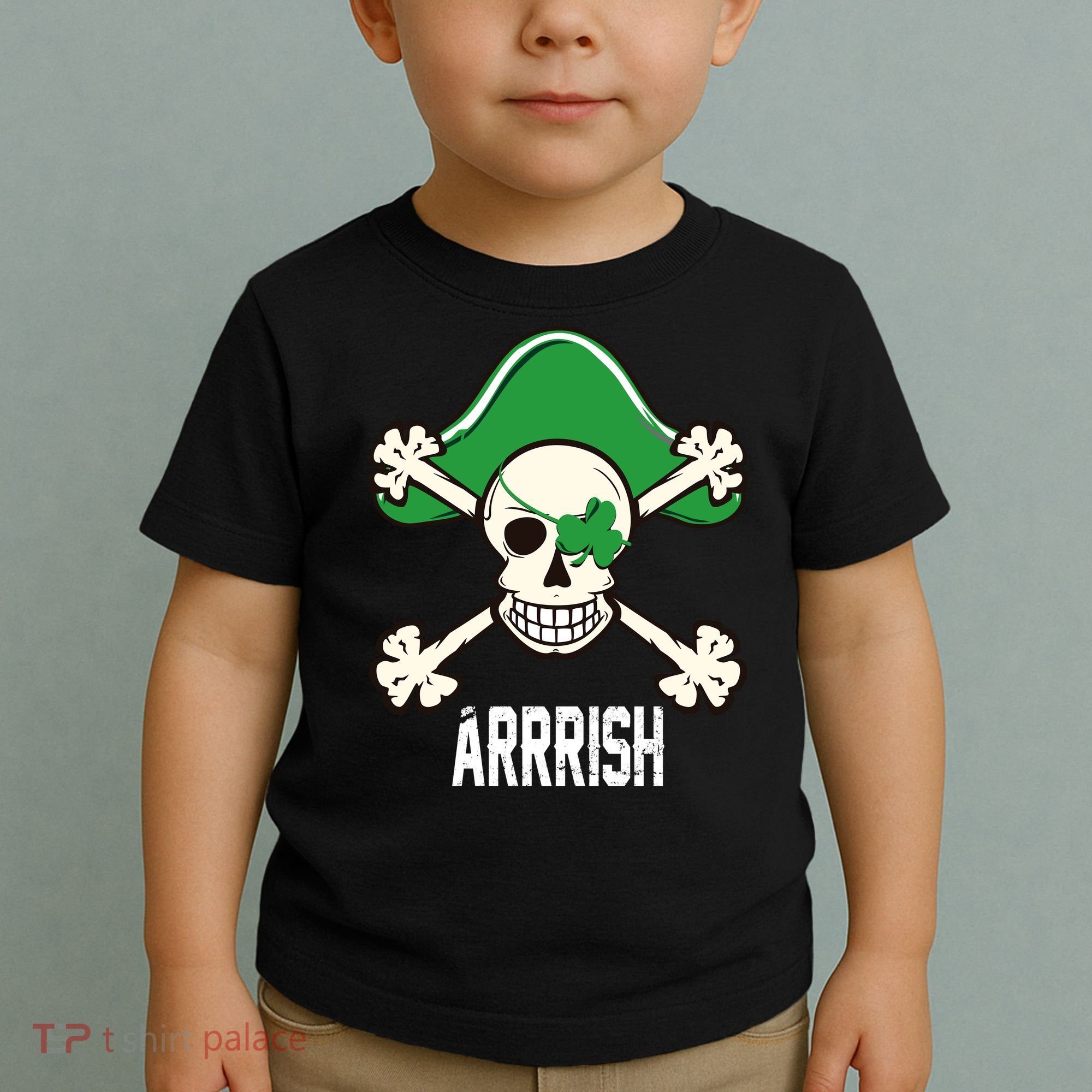 Arrrish Irish Clover skull St Patricks Day Toddler T-Shirt