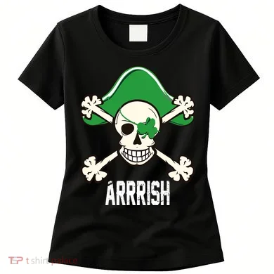 Arrrish Irish Clover skull St Patricks Day Women's T-Shirt