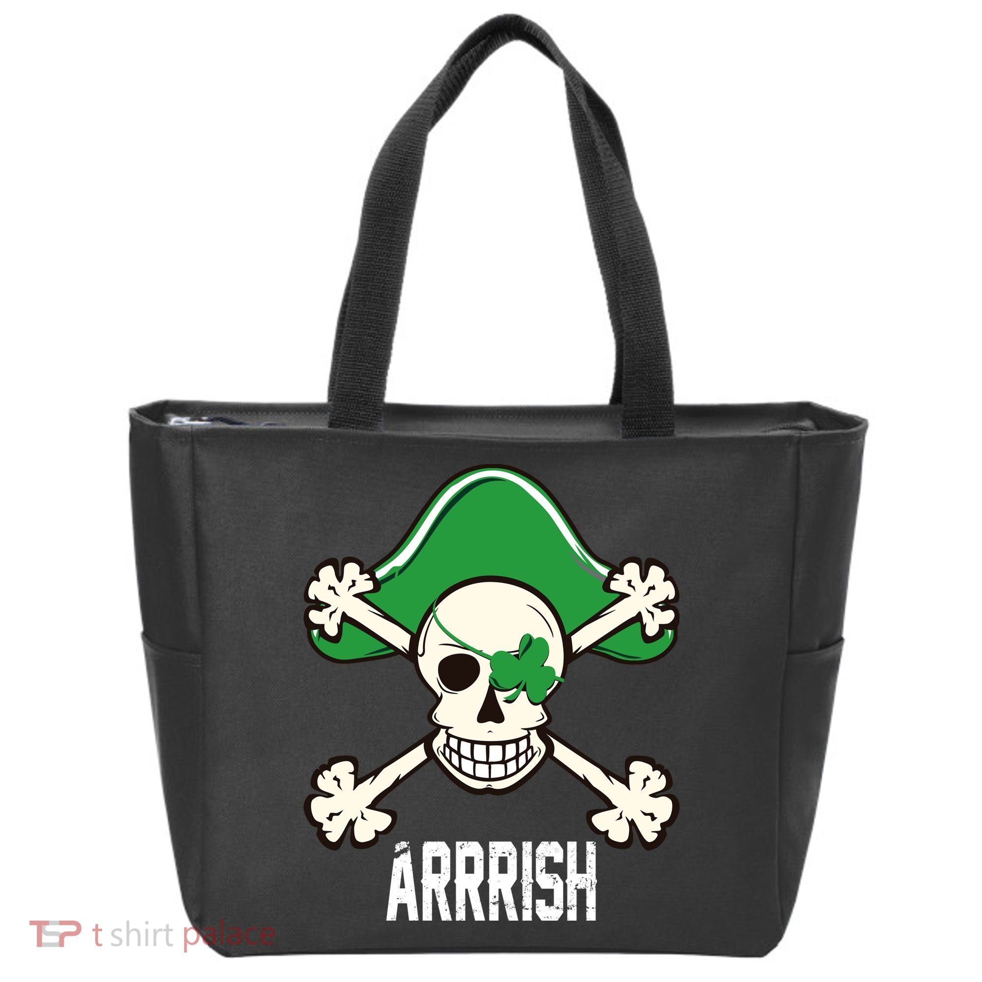 Arrrish Irish Clover skull St Patricks Day Tote Bag