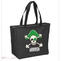 Arrrish Irish Clover skull St Patricks Day Tote Bag thumb 2