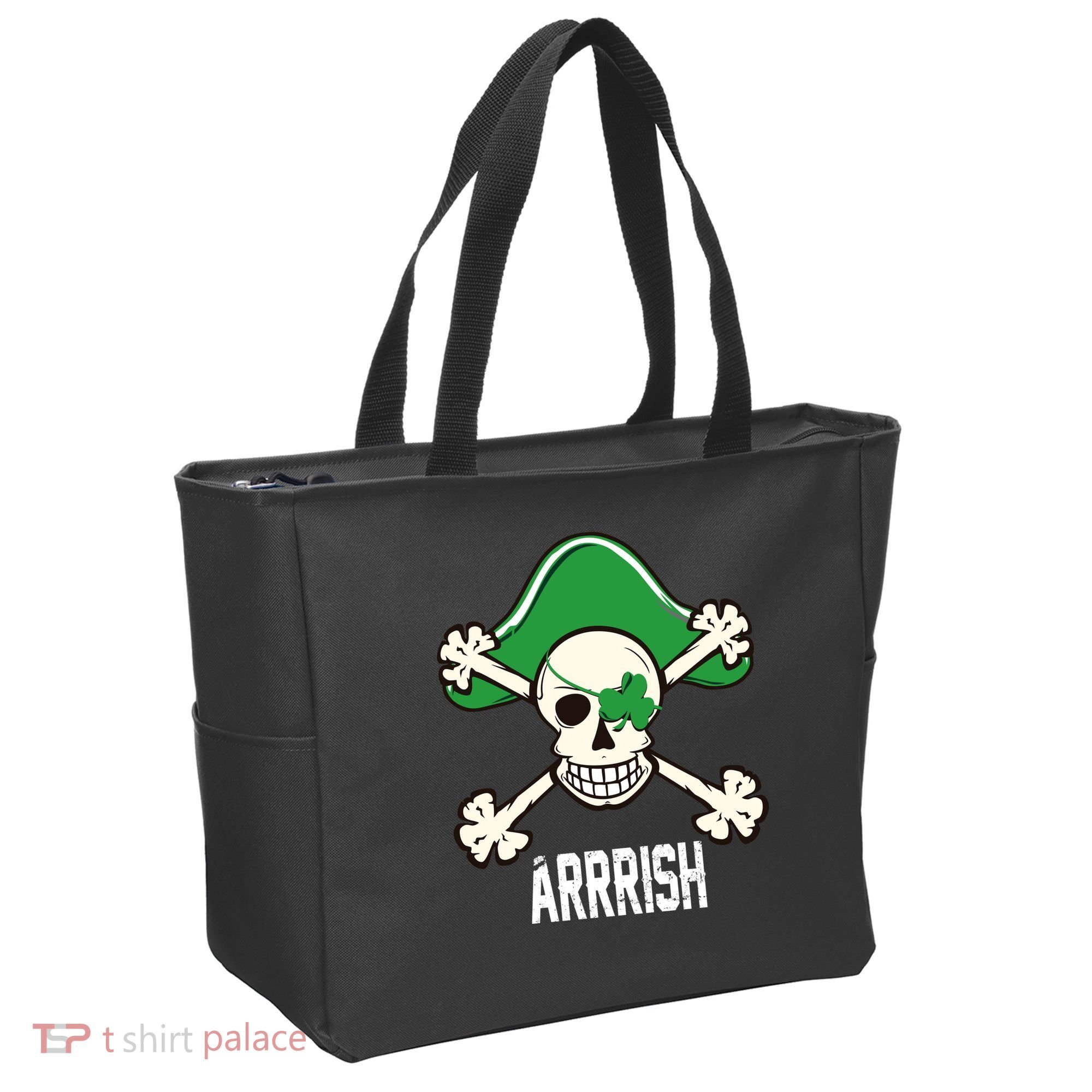 Arrrish Irish Clover skull St Patricks Day Tote Bag