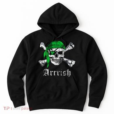 Arrrish Irish Pirate Skull Clover Hoodie