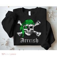 Arrrish Irish Pirate Skull Clover Sweatshirt thumb 2