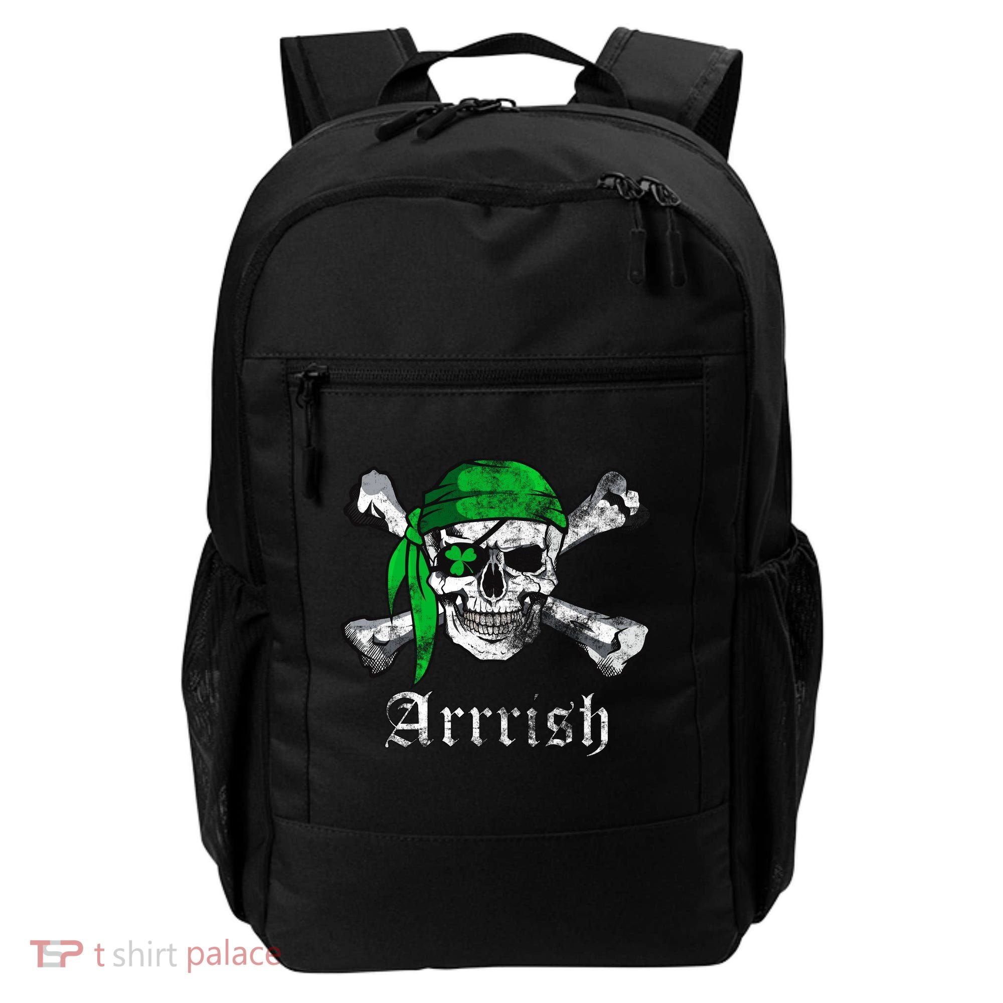 Arrrish Irish Pirate Skull Clover Backpack