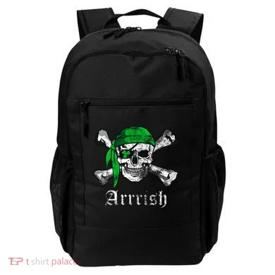 Arrrish Irish Pirate Skull Clover Backpack