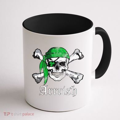 Arrrish Irish Pirate Skull Clover Coffee Mug back