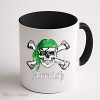 Arrrish Irish Pirate Skull Clover Coffee Mug thumb 1