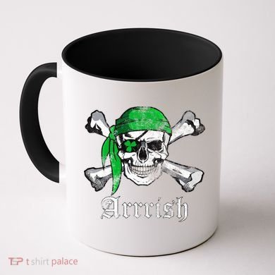 Arrrish Irish Pirate Skull Clover Coffee Mug