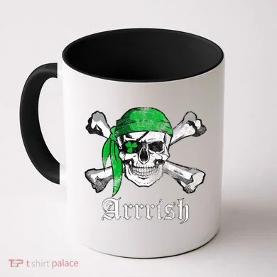 Arrrish Irish Pirate Skull Clover Coffee Mug