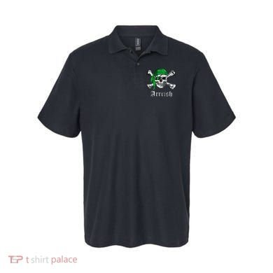 Arrrish Irish Pirate Skull Clover Polo