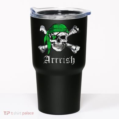 Arrrish Irish Pirate Skull Clover Tumbler