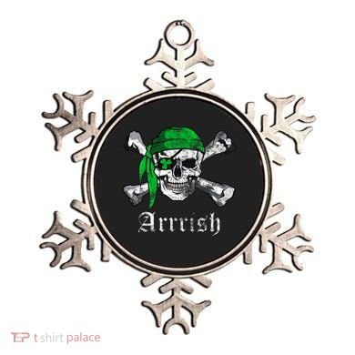 Arrrish Irish Pirate Skull Clover Ornament