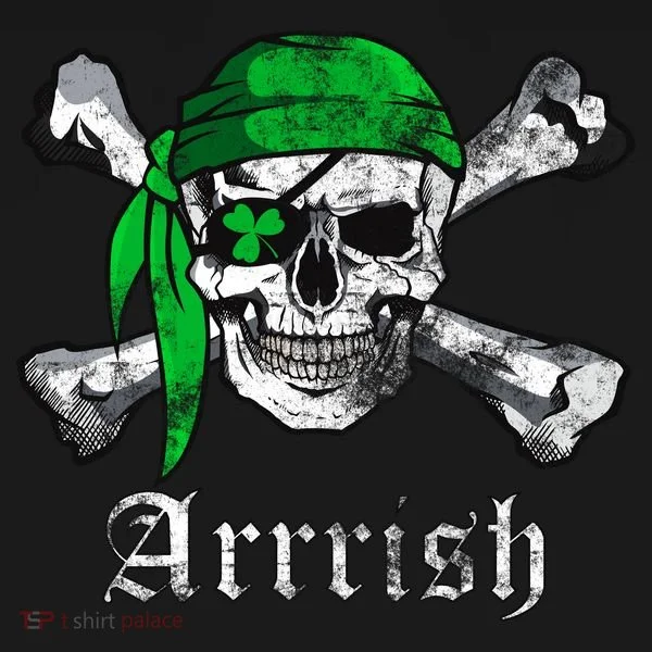 Arrrish Irish Pirate Skull Clover Ornament