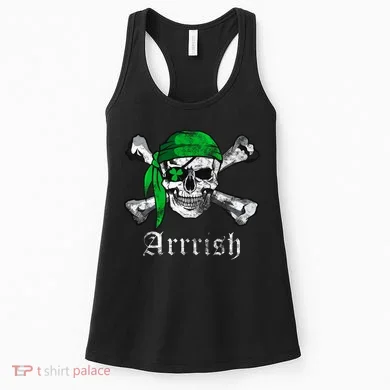 Arrrish Irish Pirate Skull Clover Women's Tank Top