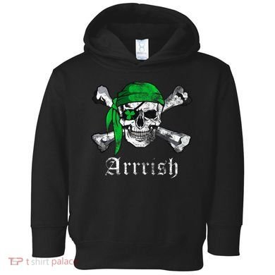 Arrrish Irish Pirate Skull Clover Toddler Hoodie