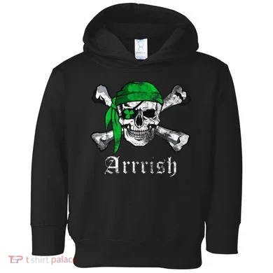Arrrish Irish Pirate Skull Clover Toddler Hoodie