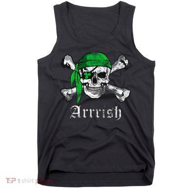 Arrrish Irish Pirate Skull Clover Tank Top