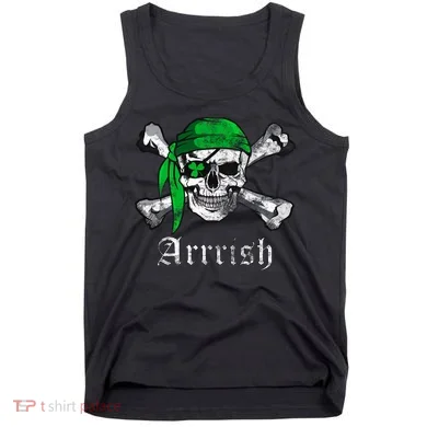 Arrrish Irish Pirate Skull Clover Tank Top