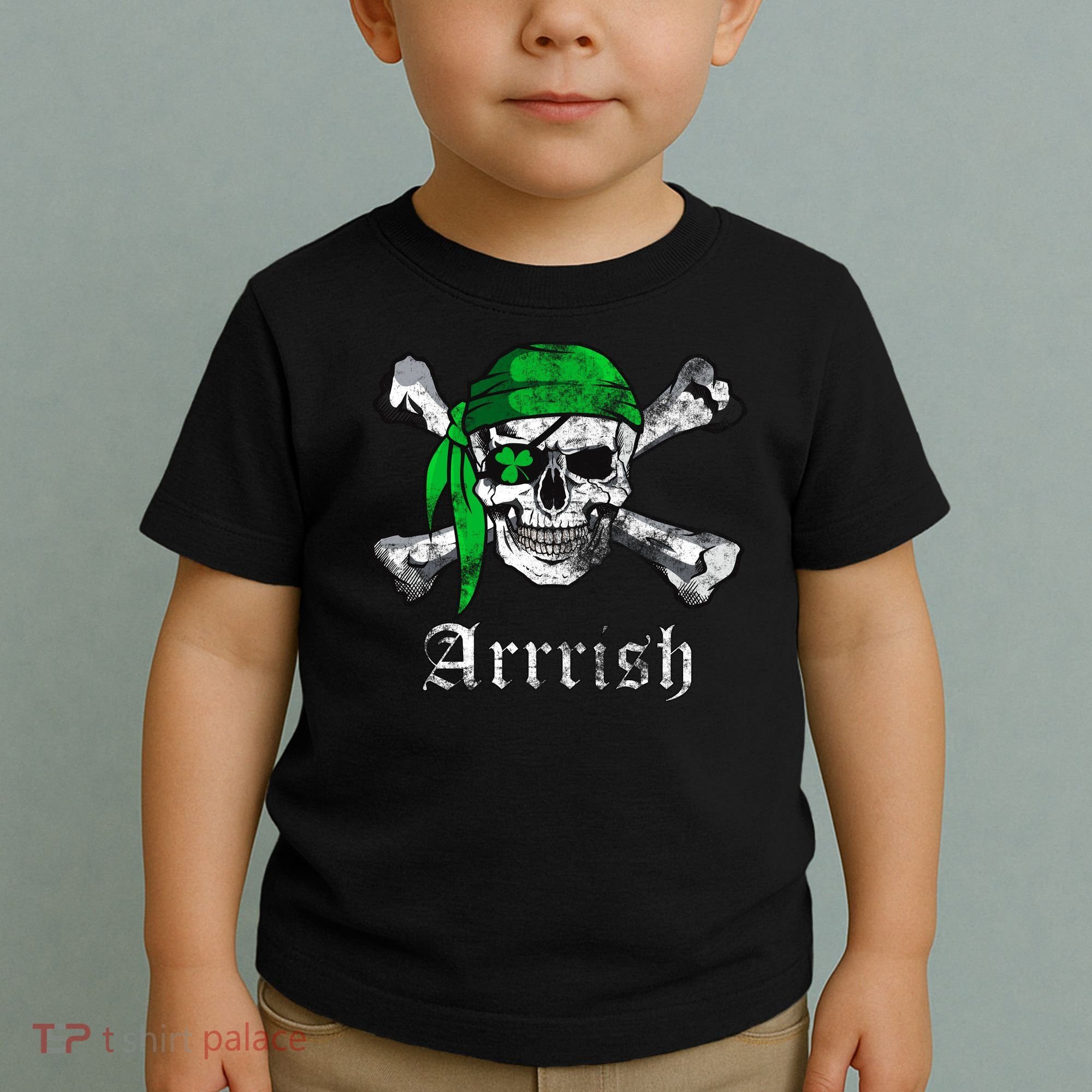 Arrrish Irish Pirate Skull Clover Toddler T-Shirt