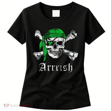Arrrish Irish Pirate Skull Clover Women's T-Shirt