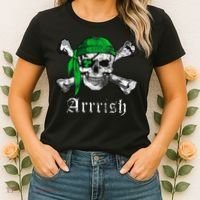 Arrrish Irish Pirate Skull Clover Women's T-Shirt thumb 2