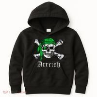 Arrrish Irish Pirate Skull Clover Kids Hoodie thumb 0