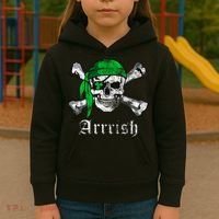 Arrrish Irish Pirate Skull Clover Kids Hoodie thumb 3