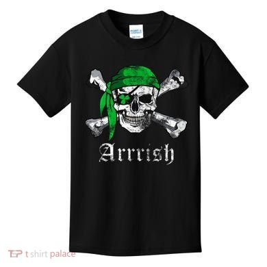 Arrrish Irish Pirate Skull Clover Kids T-Shirt