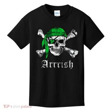 Arrrish Irish Pirate Skull Clover Kids T-Shirt