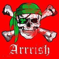 Arrrish Irish Pirate Skull Clover Santa Hat thumb 1