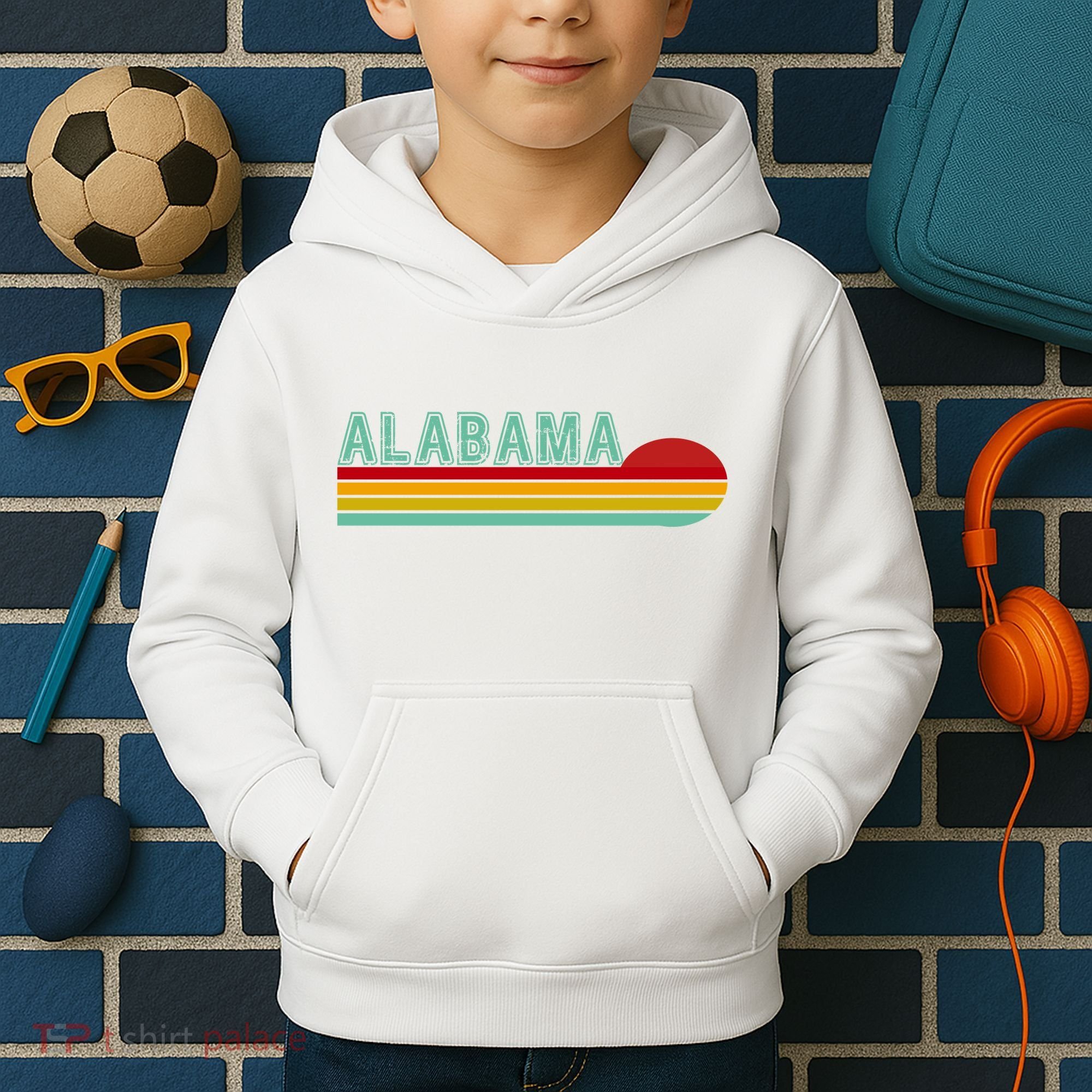 Alabama Retro Style Kids Hoodie