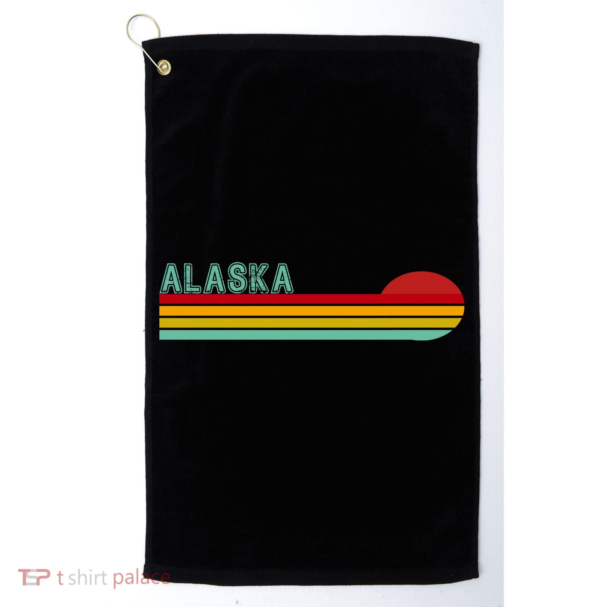 Alaska Retro Sunset Golf Towel