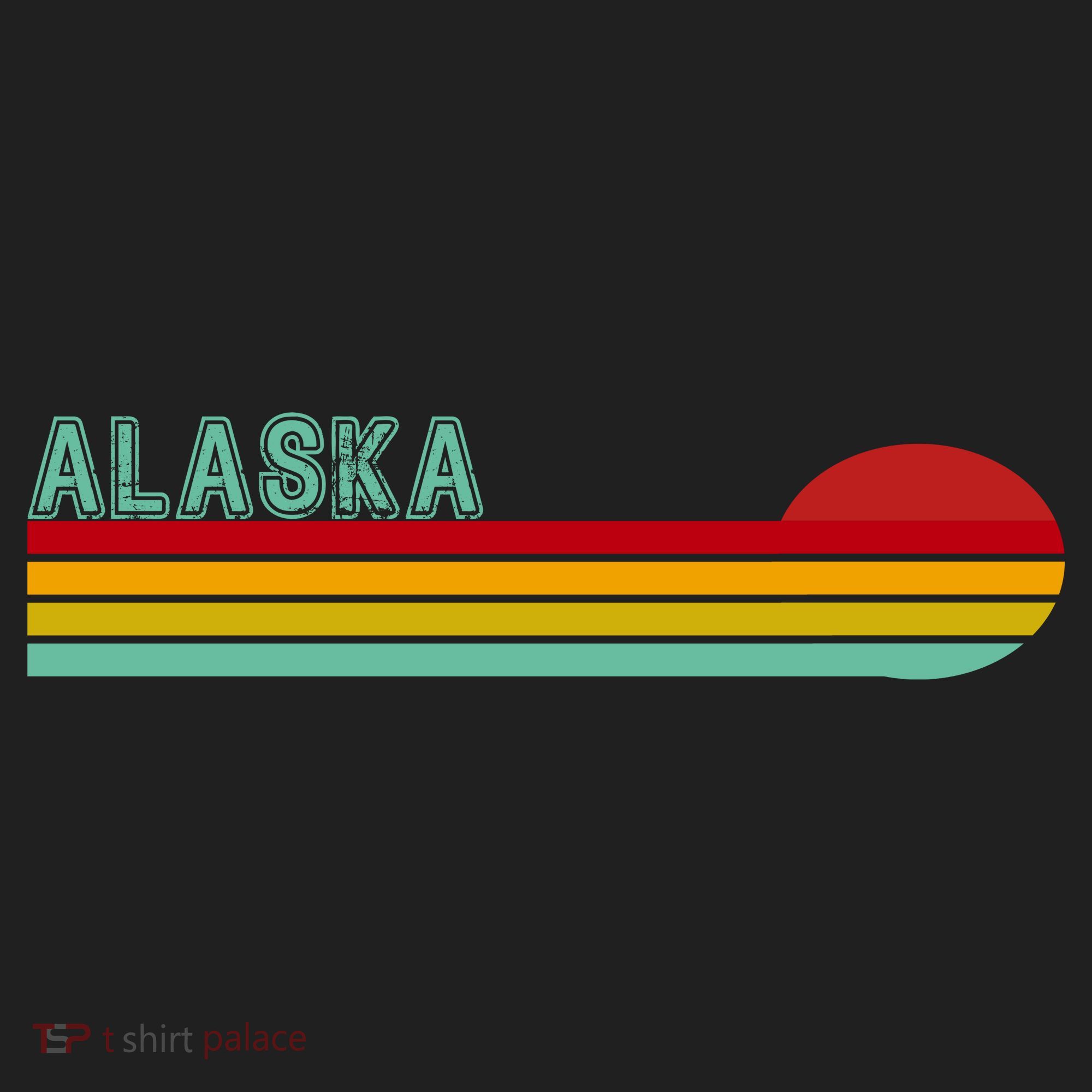 Alaska Retro Sunset Golf Towel